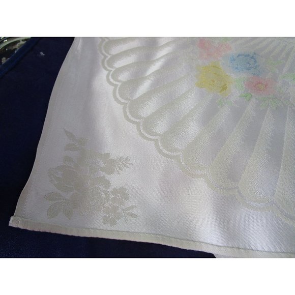 Dove Gray Cotton Rayon Blend Hand Colored Damask Floral Dinner Napkins Five - Picture 11 of 16